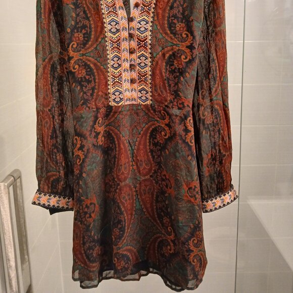 Zara Embroidered Sepia Dress - Picture 9 of 9